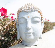 Smiling Meditating Buddha Shakyamuni Head Statue 7.5