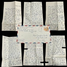 1943 WWII Pacific Soldier Letter Censored Air Raids Tropical Fever APO 25 picture