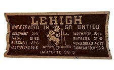 RARE 1950 Lehigh University Football Banner Undefeated Untied Wool Vintage HTF picture
