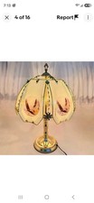 Vintage OK Lighting Glass Panels American Eagle One Touch Table Lamp picture