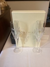 VINTAGE. GALWAY CRYSTAL WEDDING CHAMPAGNE GOBLETS.NEW, NEVER USED. ORIG BOX. picture