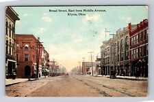 Elyria OH-Ohio, Broad Street Looking East, Antique Vintage c1912 Postcard picture