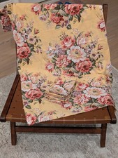 Vntg Ralph Lauren Sophie Brooke Yellow Cotton Tablecloth & 10 Napkin Set 67X 51