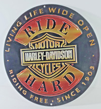 2011 Harley-Davidson Ride Hard Collectible Metal Sign Living Life Wide Open 1903 picture