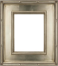 Elegant 11x14 Silver Leaf Antique Picture Frame - Open Back, No Glass picture