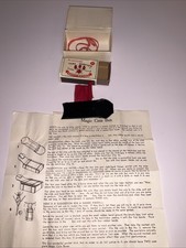 VINTAGE MAGIC COIN BOX TRICK MATCHBOX BAG SECRET SLIDE INSTRUCTIONS MAGIC PROP picture