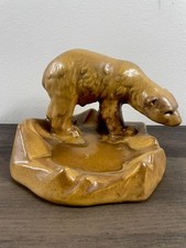 Vintage Michael Andersen And Son Denmark Pottery Polar Bear Ice Cap Sculpture picture