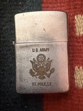 Vintage Zippo Lighter U.S. ARMY FORT POLK, LA Army Zippo Vintage Military   picture