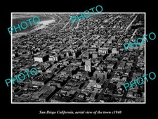 San Diego California Aerial View Of The Town c1940 Old Large Historic Photo picture
