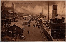 Liverpool Landing Stage WWII Army Mail Postcard 1944 picture