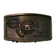 Vintage B&W Babcock & Wilcox Construction Company BRASS BELT BUCKLE 4