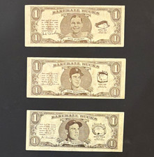 1962 Vintage Baseball Bucks $1 Fantasy Notes Lot of 3: Purkey, Schwall, Triandos picture