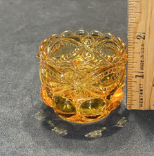 Mosser Glass Eyewinker Honey Amber Open Salt Cellar Dip picture