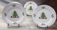 Tienshan Holiday Hostess Christmas Tree Salad Plates Set of 4 8 1/4