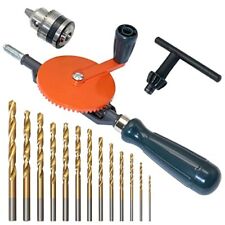 Powerful Speedy Hand Drill 1/4 Inch Manual Drill With 13pcs Drill Bit Set Chuck  picture