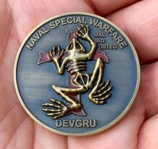 Navy Seal Team 6 DEVGRU NSW Gold Indian Skull Tribe Bone Frog Challenge Coin 🪙 picture