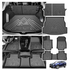 Powerty Floor Mats for Toyota RAV4 2019-2025, All Weather 3D TPE Anti-Slip Tr... picture