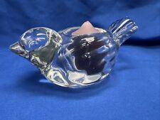 Crystal Bird Votive Clear Heavy Candle Holder Indiana Glass Co Vintage picture