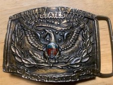 Vintage Bi-Centennial 1776 -1976 Brass Belt Buckle made in USA 2 1/4