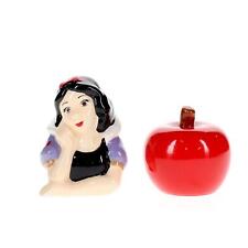 Disney Snow White and Apple Ceramic Salt and Pepper Shaker Set picture