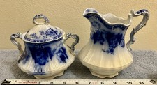 Antique Flow Blue Cream & Sugar. Absolutely Gorgeous picture