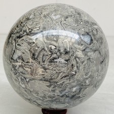 Natural Picasso Jasper Sphere Black Gray Crystal Ball Healing 3280G (7.23LB) picture