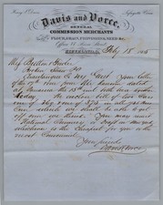 1865 Handwritten Letter  Davis and Vorce Cleveland, OH, Signed, Ephemera picture