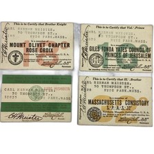 Masonic Member Membership Ephemera Card Lot Massachusetts Aleppo Temple Vtg 1921 picture