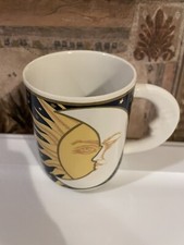 Vintage VITROMASTER 90s Sun Moon Stars Stoneware Coffee Mug Galaxy Celestial Art picture