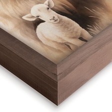 Wonderous Watercolors Collection Framed Linen Wall Art For Decor- Lion & Lamb-XL picture