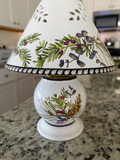 Lenox Etchings Candle Lamp Tea Lght Votive Catherine McClung Pine Boughs Berries picture