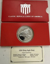 Classic Replica Coins Of America 1856 Flying Eagle Penny Silver Plated picture
