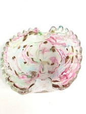 Vintage Fratelli  Art Glass Bowl Italy Toso Lattimo Murano 6.5