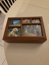 Vintage San Francisco Music Box Co Wooden Muiti-Photo Keepsake Memory BOX picture