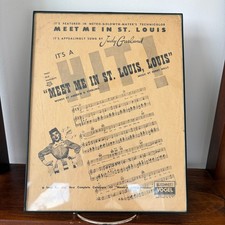 Vintage Meet Me In St. Louis Judy Garland Framed Sheet Music 8.5x10.5 MGM Film picture