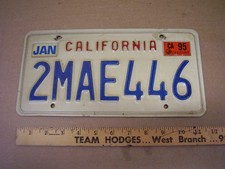 Vintage California License Plate 2MAE446 1995 picture