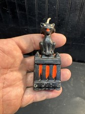 Vintage 1950's Gurley Candle BLACK CAT ON A FENCE  3”  picture