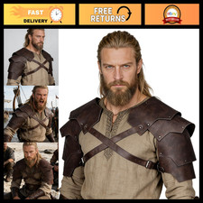 Medieval Leather Pauldrons Viking Shoulder Armor for LARP, Cosplay & Costume picture