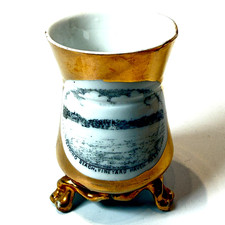 VINEYARD HAVEN MA Massachusetts BATHING BEACH Souvenir ANTIQUE TRINKET GOLD picture
