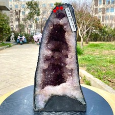 18.92LB Large Natural Amethyst Geode Cathedral Crystal Cluster Specimen Energy picture