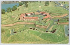 Fort McHenry Baltimore Maryland Aerial View Plastichrome Postcard D. E. Traub picture