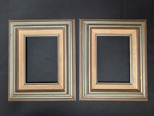 Vintage Carved Wood Beveled Picture Frame 5x7 PAIR Gallery Wall Coastal Linen picture