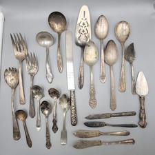Vintage Silverplate Stainless Serving Utensils Lot of 22 Cake Pie Server Spoons picture