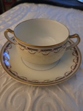 Vintage/Antigue  Haviland Limoges France, Notre Dame  Bouillion  Cup And Saucer picture