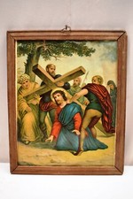 Vintage Lithograph Print 6Th Station Veronica Wipes The Face Of Jesus Christian