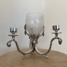 Castor Cooper MCM Pewter Candelabras Candle Stick Holders Brutalist Modernist 3x picture