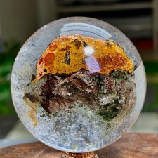 177G Natural Green Ghost Crystal Quartz Ball Crystal Sphere Mineral Specimen picture