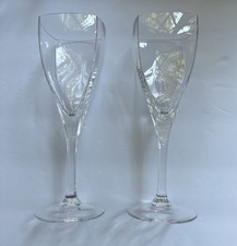 Set of 2 Mikasa “Panache” Crystal Water Goblets 9” Square Design Germany picture