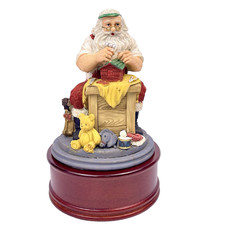 Vintage 90s Santa Claus Musical Wood Base Hand Painted Ron Gordon by Jaimy Boxed picture
