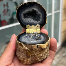 267g Natural Agate Cluster With Geode Quartz Crystal Box(Ring/Necklace Gift Box) picture